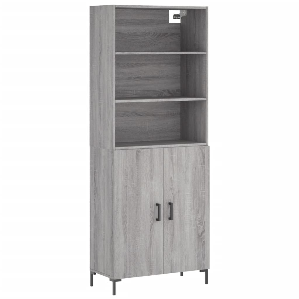 vidaXL Skříň highboard šedá sonoma 69,5 x 34 x 180 cm kompozitní dřevo