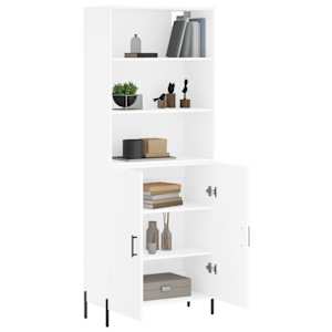 Skříň highboard bílá 69,5 x 34 x 180 cm kompozitní dřevo - obrázek 3