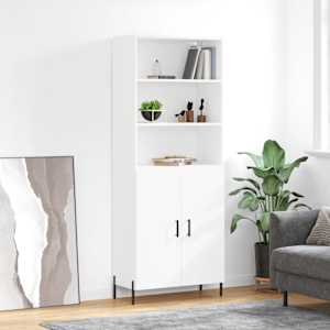 Skříň highboard bílá 69,5 x 34 x 180 cm kompozitní dřevo - obrázek 1