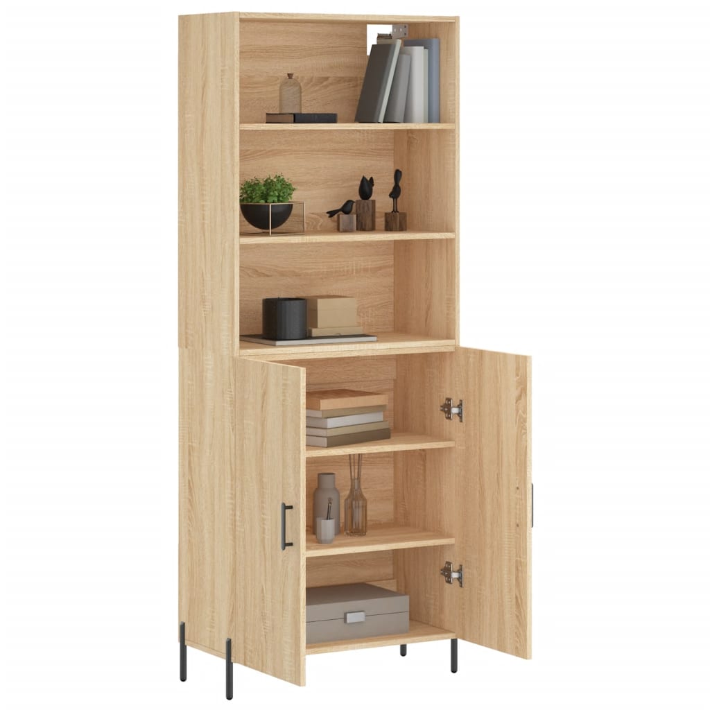 vidaXL Hoge kast 69,5x34x180 cm bewerkt hout sonoma eikenkleurig