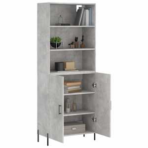Skříň highboard betonově šedá 69,5x34x180 cm kompozitní dřevo - obrázek 3