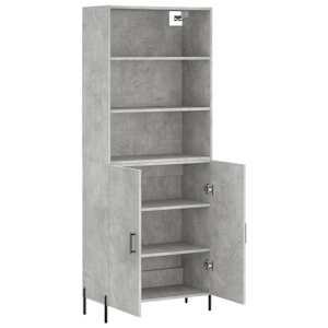 Skříň highboard betonově šedá 69,5x34x180 cm kompozitní dřevo - obrázek 4