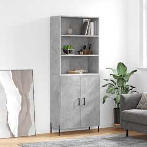 Skříň highboard betonově šedá 69,5x34x180 cm kompozitní dřevo - obrázek 1