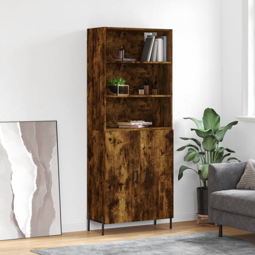 Skříň highboard kouřový dub 69,5 x 34 x 180 cm kompozitní dřevo