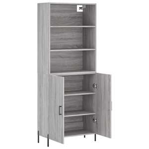 Skříň highboard šedá sonoma 69,5 x 34 x 180 cm kompozitní dřevo - obrázek 4