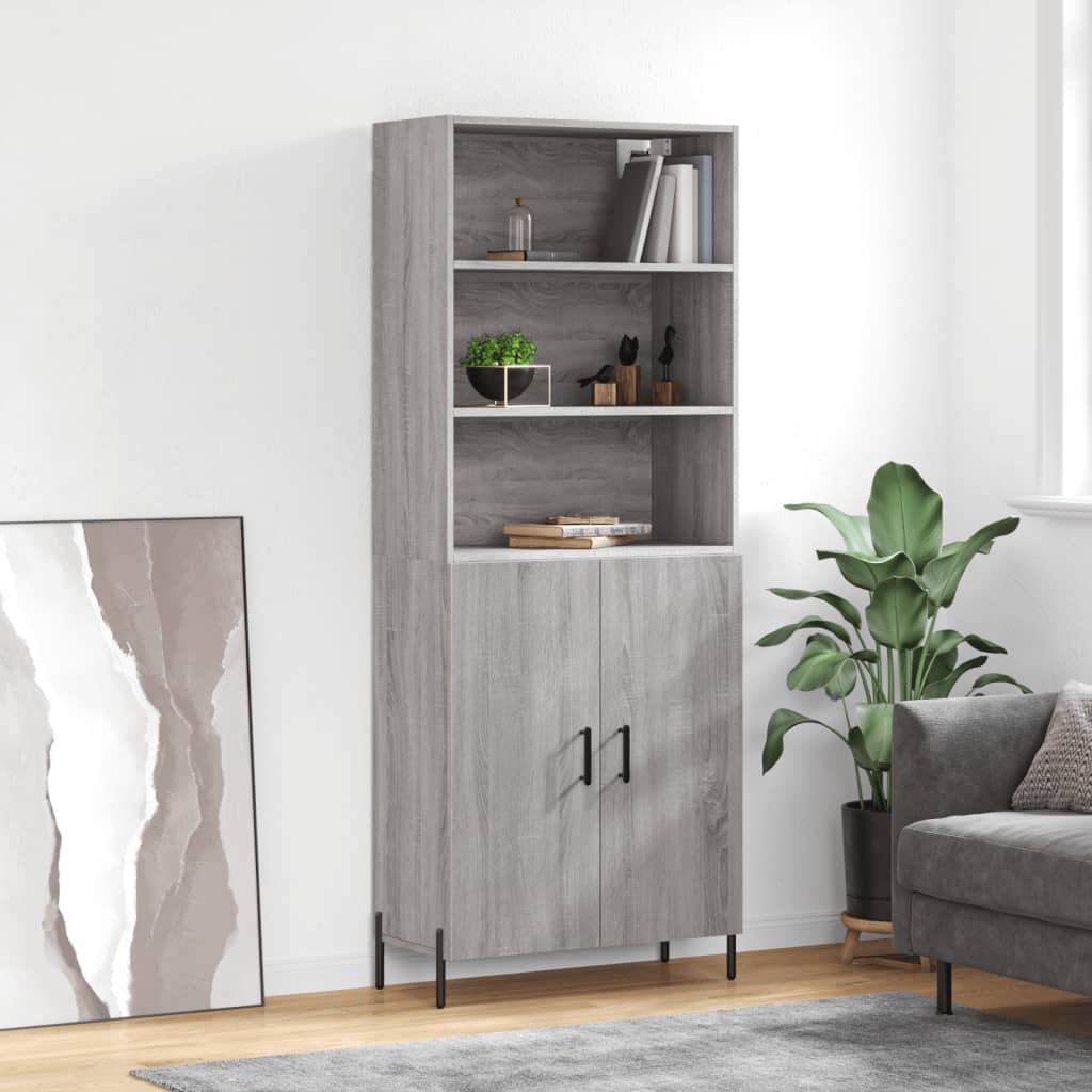 Thumbnail - vidaXL Highboard Grau Sonoma 69,5x34x180 cm Holzwerkstoff