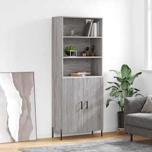 Skříň highboard šedá sonoma 69,5 x 34 x 180 cm kompozitní dřevo - obrázek 1