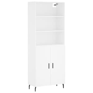 Skříň highboard bílá 69,5 x 34 x 180 cm kompozitní dřevo - obrázek 2