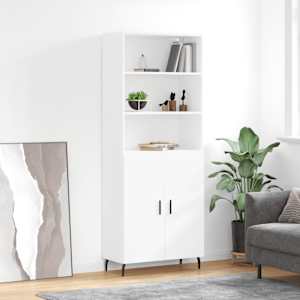Skříň highboard bílá 69,5 x 34 x 180 cm kompozitní dřevo - obrázek 1