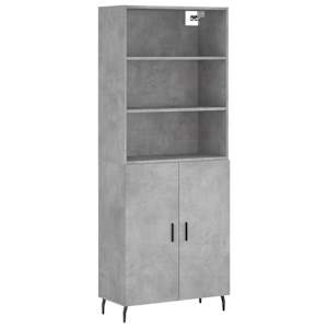 Skříň highboard betonově šedá 69,5x34x180 cm kompozitní dřevo - obrázek 2