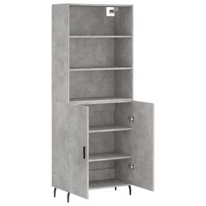 Skříň highboard betonově šedá 69,5x34x180 cm kompozitní dřevo - obrázek 4