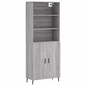 Skříň highboard šedá sonoma 69,5 x 34 x 180 cm kompozitní dřevo - obrázek 2