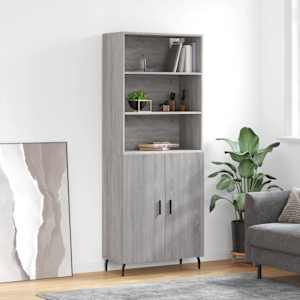 Skříň highboard šedá sonoma 69,5 x 34 x 180 cm kompozitní dřevo - obrázek 1