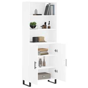 Skříň highboard bílá 69,5 x 34 x 180 cm kompozitní dřevo - obrázek 3