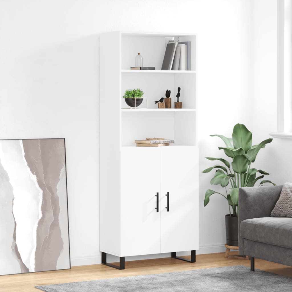 Skříň highboard bílá 69,5 x 34 x 180 cm kompozitní dřevo