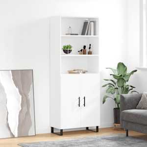 Skříň highboard bílá 69,5 x 34 x 180 cm kompozitní dřevo - obrázek 1