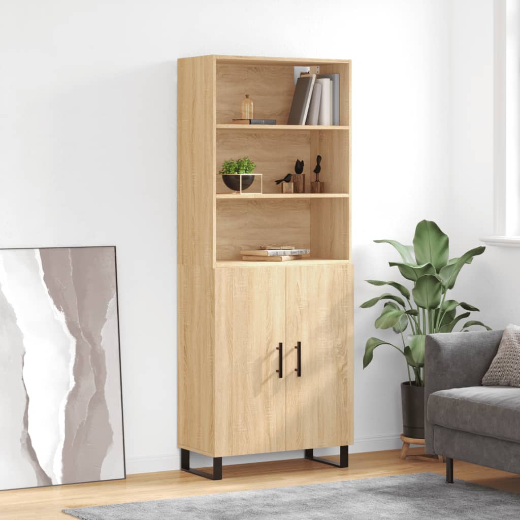 vidaXL Highboard Sonoma-Eiche 69,5x34x180 cm Holzwerkstoff