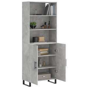 Skříň highboard betonově šedá 69,5x34x180 cm kompozitní dřevo - obrázek 3