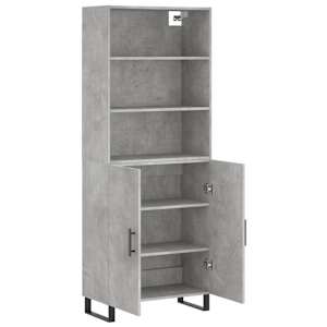 Skříň highboard betonově šedá 69,5x34x180 cm kompozitní dřevo - obrázek 4