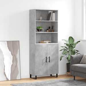 Skříň highboard betonově šedá 69,5x34x180 cm kompozitní dřevo - obrázek 1