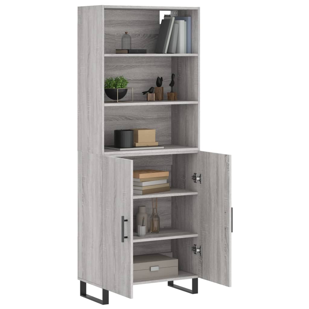 vidaXL Highboard Grau Sonoma 69,5x34x180 cm Holzwerkstoff