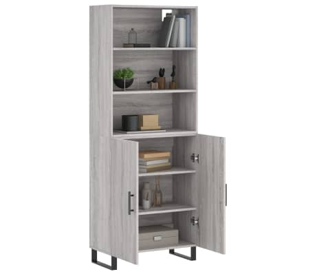 vidaXL Highboard Grau Sonoma 69,5x34x180 cm Holzwerkstoff