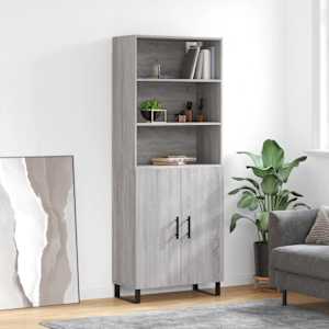 Skříň highboard šedá sonoma 69,5 x 34 x 180 cm kompozitní dřevo - obrázek 1