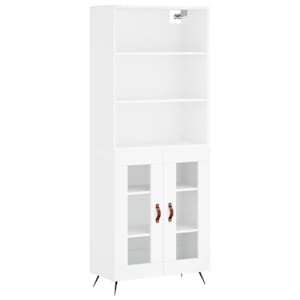 Skříň highboard bílá 69,5 x 34 x 180 cm kompozitní dřevo - obrázek 2