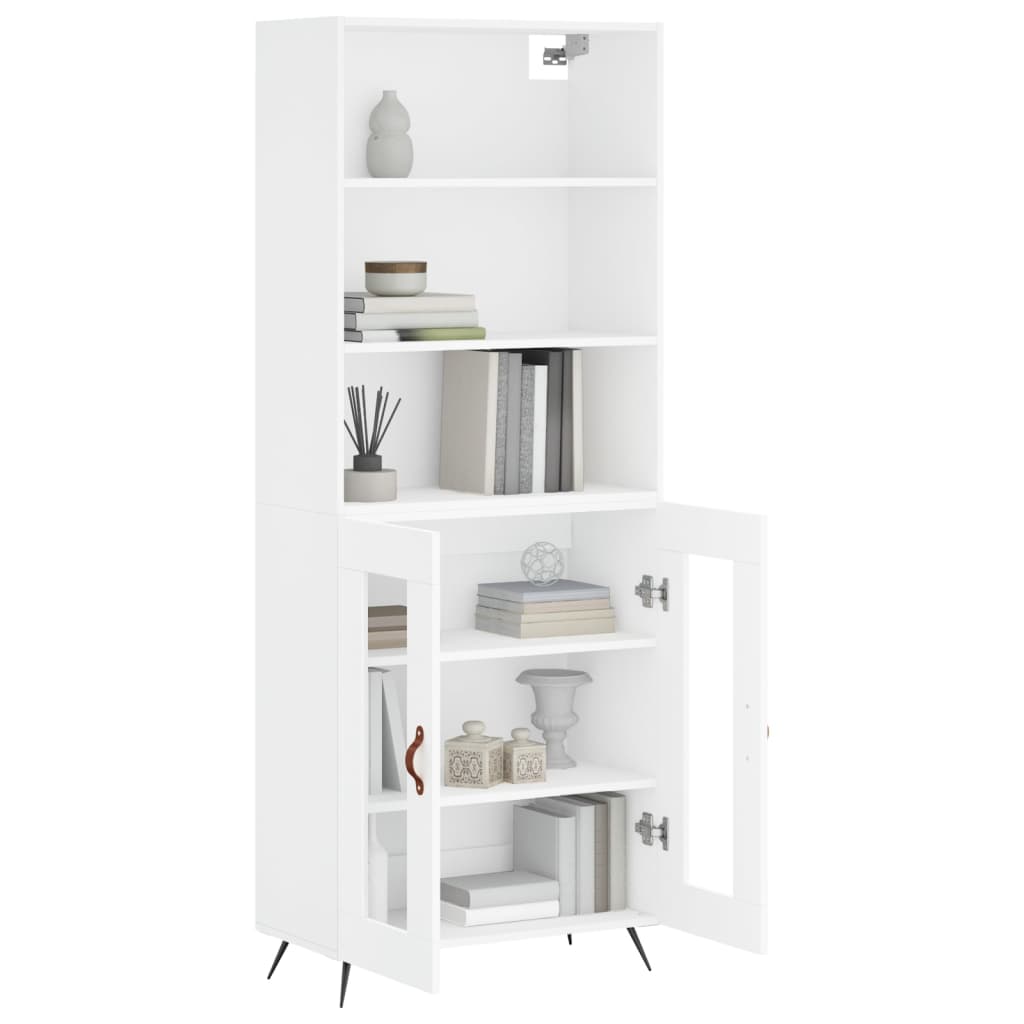 vidaXL Hoge kast 69,5x34x180 cm bewerkt hout wit afbeelding