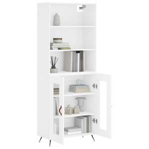 Skříň highboard bílá 69,5 x 34 x 180 cm kompozitní dřevo - obrázek 3