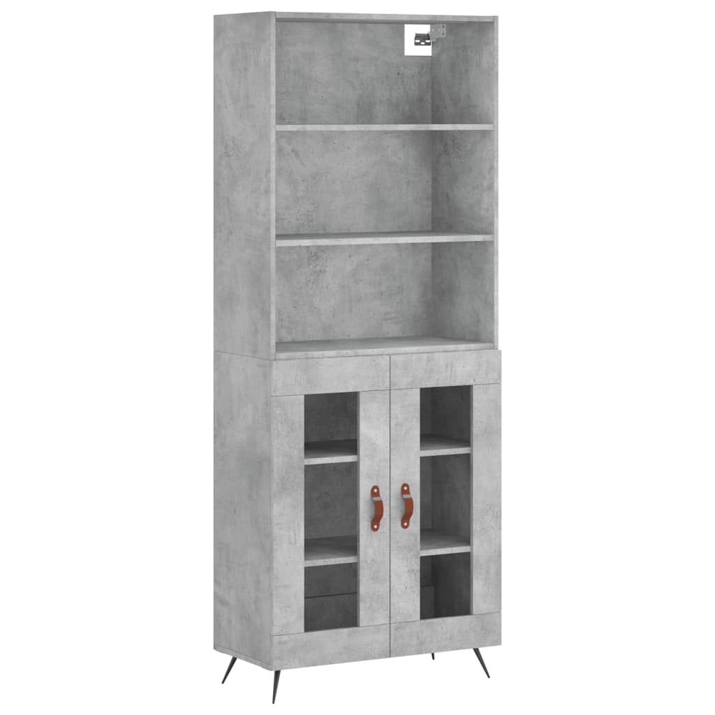 vidaXL Skříň highboard betonově šedá 69,5x34x180 cm kompozitní dřevo