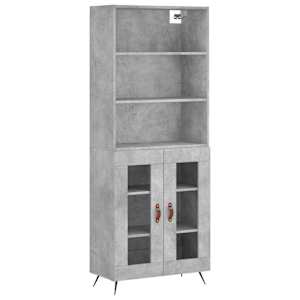 Skříň highboard betonově šedá 69,5x34x180 cm kompozitní dřevo - obrázek 2