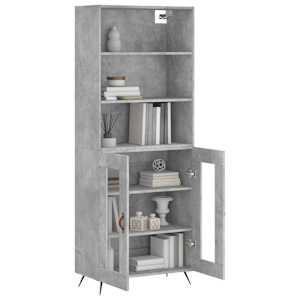 Skříň highboard betonově šedá 69,5x34x180 cm kompozitní dřevo - obrázek 3