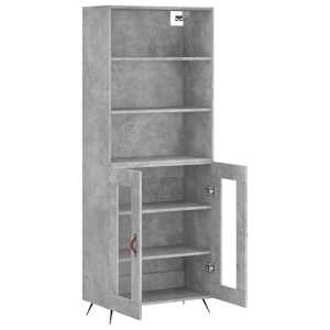 Skříň highboard betonově šedá 69,5x34x180 cm kompozitní dřevo - obrázek 4