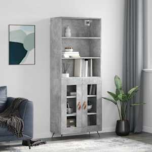Skříň highboard betonově šedá 69,5x34x180 cm kompozitní dřevo - obrázek 1