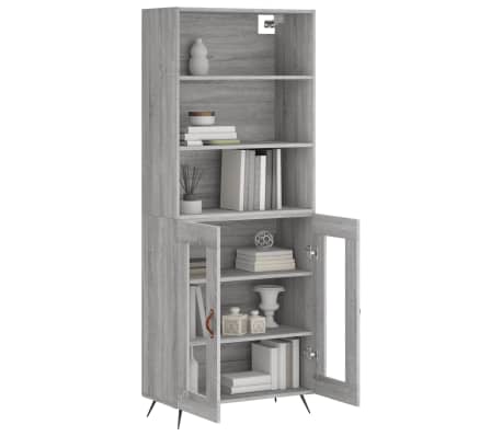vidaXL Highboard Grey Sonoma 69.5x34x180 cm Engineered Wood