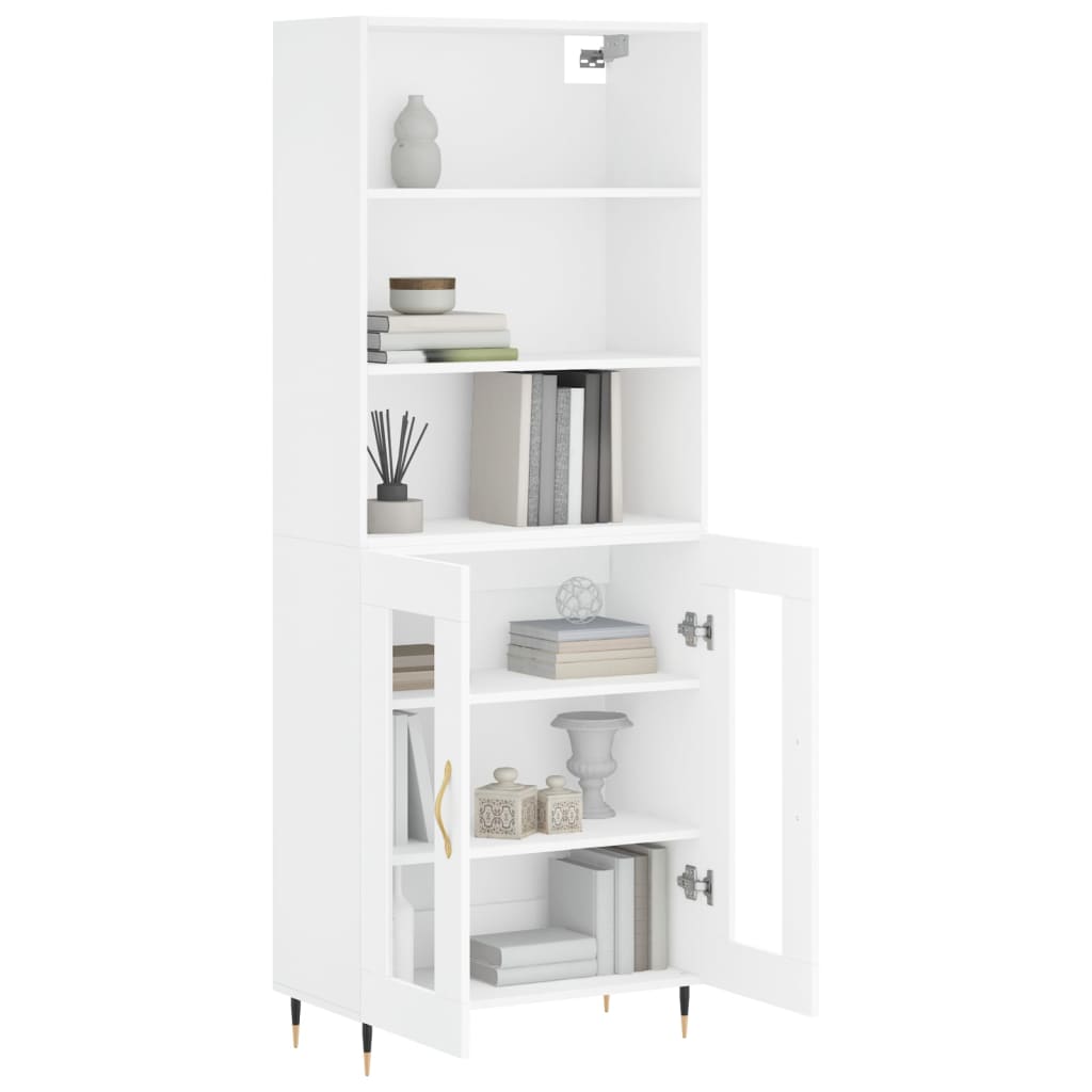 vidaXL Hoge kast 69,5x34x180 cm bewerkt hout wit afbeelding
