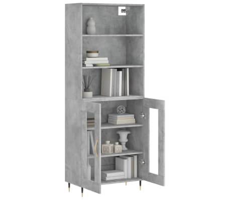 vidaXL Highboard Concrete Grey 69.5x34x180 cm Engineered Wood
