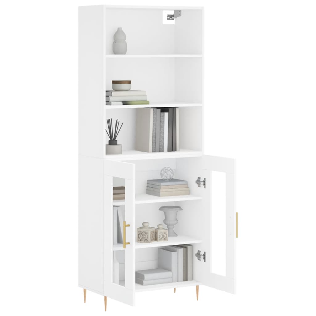 vidaXL Hoge kast 69,5x34x180 cm bewerkt hout wit afbeelding
