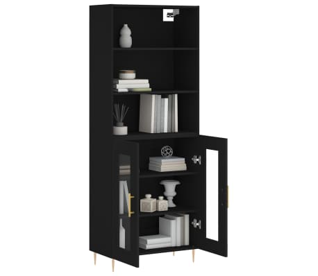 vidaXL Highboard Black 69.5x34x180 cm Engineered Wood
