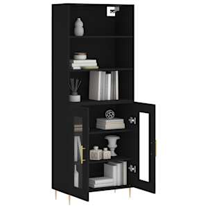 vidaXL Highboard Black 69.5x34x180 cm Engineered Wood