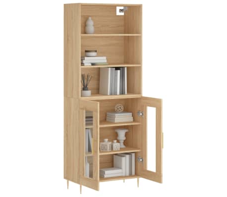 vidaXL H&ouml;gsk&aring;p sonoma-ek 69,5x34x180 cm konstruerat tr&auml;