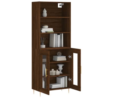 vidaXL Highboard Brown Oak 69.5x34x180 cm Engineered Wood