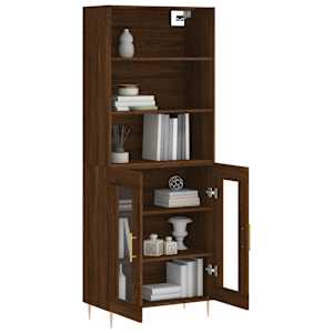 vidaXL Highboard Brown Oak 69.5x34x180 cm Engineered Wood