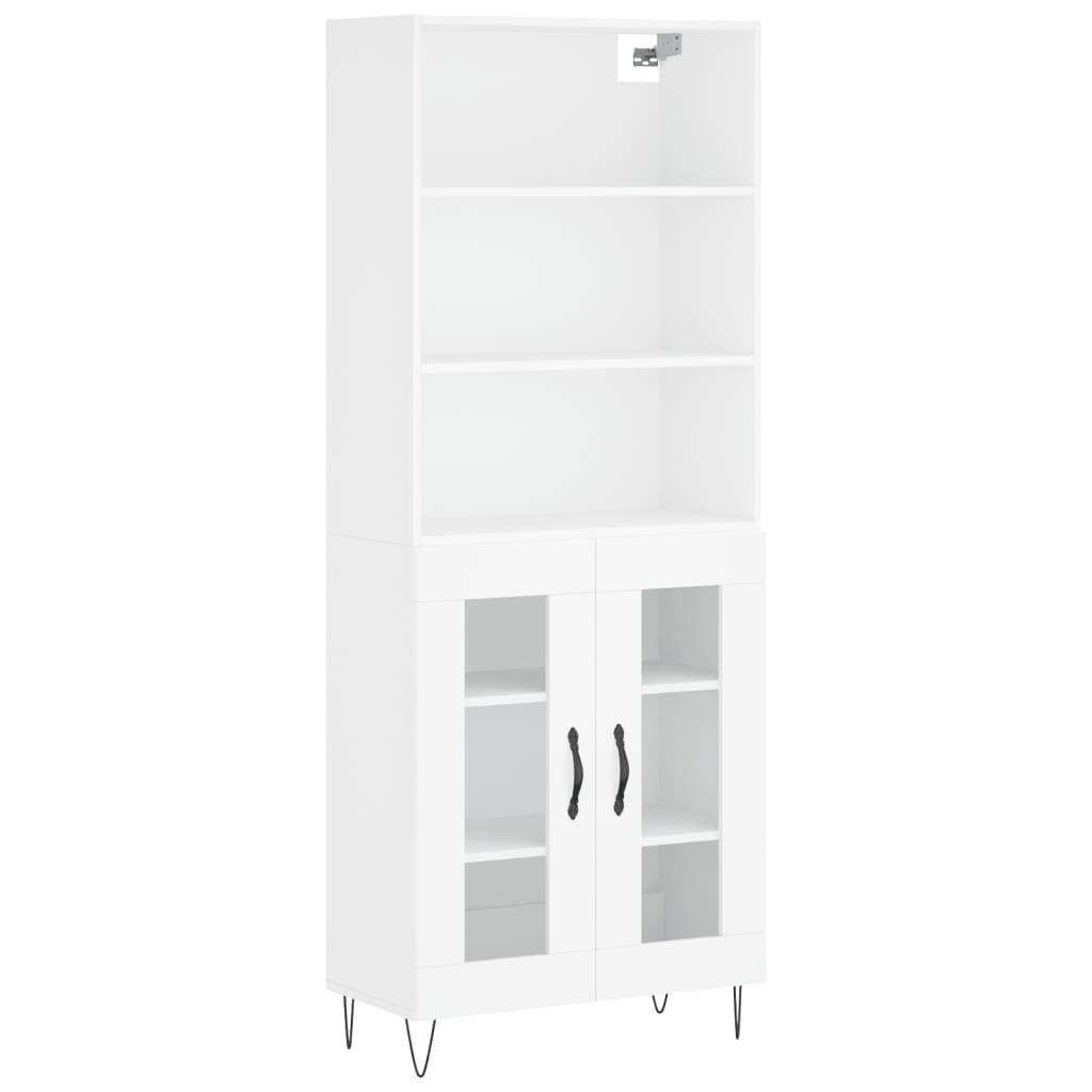 vidaXL SkĹ™Ă­Ĺ� highboard bĂ­lĂˇ 69,5 x 34 x 180 cm kompozitnĂ­ dĹ™evo