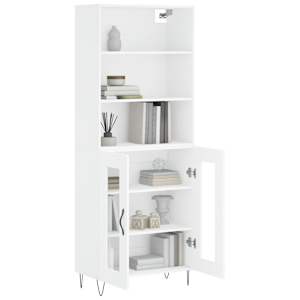 Skříň highboard bílá 69,5 x 34 x 180 cm kompozitní dřevo - obrázek 3
