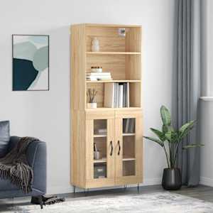 Skříň highboard dub sonoma 69,5 x 34 x 180 cm kompozitní dřevo - obrázek 1