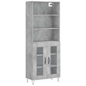 Skříň highboard betonově šedá 69,5x34x180 cm kompozitní dřevo - obrázek 2