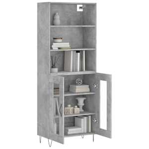 Skříň highboard betonově šedá 69,5x34x180 cm kompozitní dřevo - obrázek 3