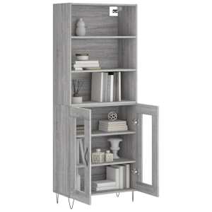 Skříň highboard šedá sonoma 69,5 x 34 x 180 cm kompozitní dřevo - obrázek 3
